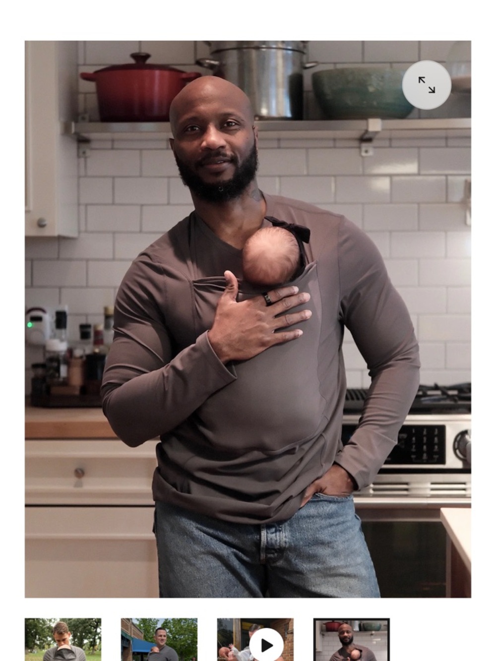 Lalabu dad shirt NWT Long-Sleeve baby wearing/carrying shirt in olive green